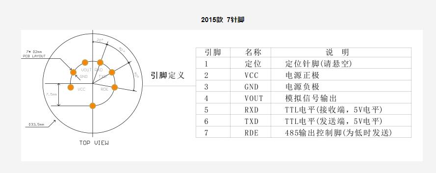 插針式氦氣傳感器針腳定位圖