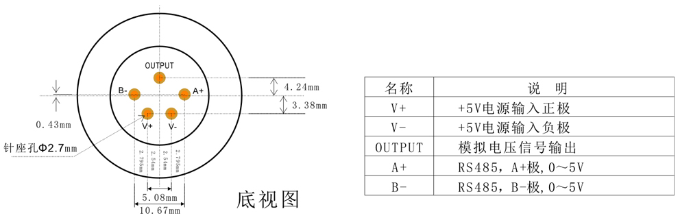 智能硫化氫傳感器模組針腳定義