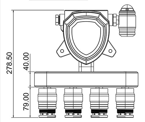 四合一氣體濃度檢測儀尺寸圖
