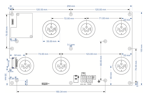 十參數(shù)大氣傳感器模組尺寸圖