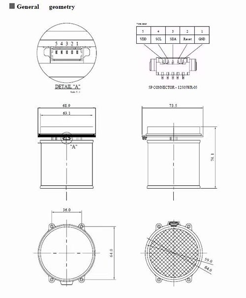智能型氡氣傳感器模塊尺寸圖